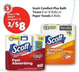 Family Dollar Scott Comfort Plus Bath Tissue or Paper Towels offer