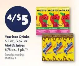 Family Dollar Yoo-hoo Drinks or Mott's Juices offer