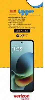 Family Dollar Verizon Prepaid Moto G Play offer