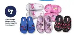 Family Dollar Kids' Character Sandals or Clogs offer