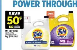 Dollar General Tide Simply Liquid Laundry Detergent Assorted offer
