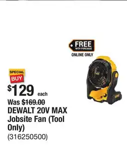 The Home Depot DEWALT 20V MAX Jobsite Fan (Tool Only) offer