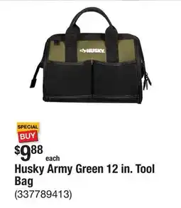 The Home Depot Husky Army Green 12 in. Tool Bag offer