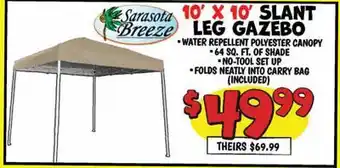 Ollie's Sarasota Breeze 10' X 10' SLANT LEG GAZEBO offer