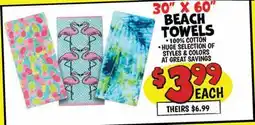 Ollie's 30 X 60 BEACH TOWELS offer