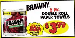 Ollie's 2 PK BRAWNY DOUBLE ROLL PAPER TOWELS offer