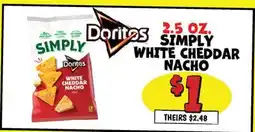 Ollie's DORITOS 2.5 OZ. SIMPLY WHITE CHEDDAR NACHO offer