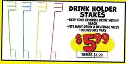 Ollie's DRINK HOLDER STAKES offer