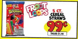 Ollie's FROOT LOOPS 5 CT. CEREAL STRAWS offer