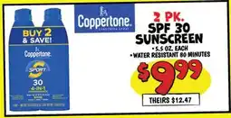 Ollie's 2 PK. Coppertone SPF 30 SUNSCREEN offer