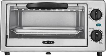 Best Buy Bella - 4-Slice Toaster Oven - Black/silver offer