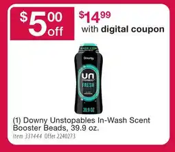 BJ’s (1) Downy Unstopables In-Wash Scent Booster Beads, 39.9 oz offer
