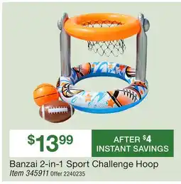 BJ’s Banzai 2-in-1 Sport Challenge Hoop offer
