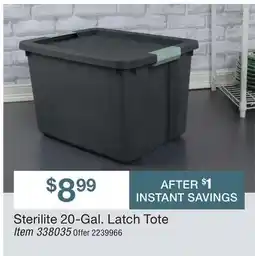 BJ’s Sterilite 20-Gal. Latch Tote offer