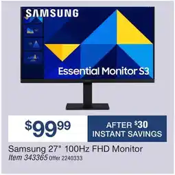 BJ’s Samsung 27 100Hz FHD Monitor offer