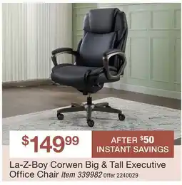 BJ’s La-Z-Boy Corwen Big & Tall Executive Office Chair offer
