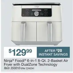 BJ’s Ninja Foodi 6-in-1 8-Qt. 2-Basket Air Fryer with DualZone Technology offer