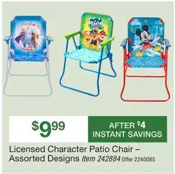 BJ’s Licensed Character Patio Chair offer