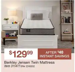 BJ’s Berkley Jensen Twin Mattress offer