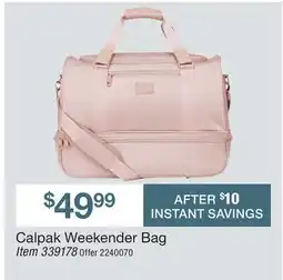 BJ’s Calpak Weekender Bag Item offer