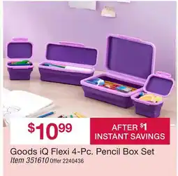 BJ’s Goods iQ Flexi 4-Pc. Pencil Box Set offer