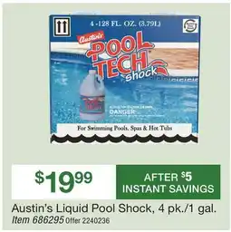 BJ’s Austin's Liquid Pool Shock, 4 pk./1 gal offer