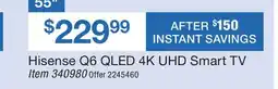 BJ’s Hisense 55 Q6 QLED 4K UHD Smart TV offer