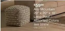 BJ’s Anji Mountain 20 x 20 x 18 Loop Pouf offer