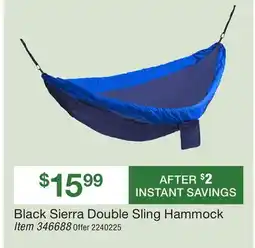 BJ’s Black Sierra Double Sling Hammock offer