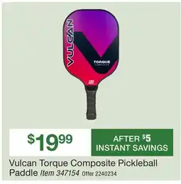 BJ’s Vulcan Torque Composite Pickleball Paddle Item offer