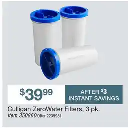 BJ’s Culligan ZeroWater Filters, 3 pk offer