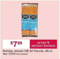 BJ’s Berkley Jensen HB #2 Pencils, 96 ct offer