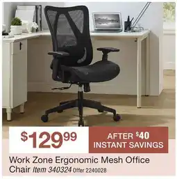 BJ’s Work Zone Ergonomic Mesh Office Chair offer