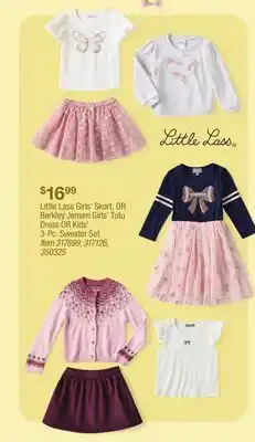 BJ’s Little Lass Girls' Skort, OR Berkley Jensen Girls' Tutu Dress OR Kids' 3-Pc. Sweater Set offer