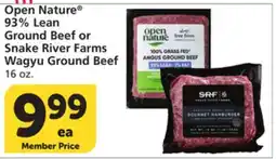 Vons Open Nature 93% Lean Ground Beef or Snake River Farms Wagyu Ground Beef offer