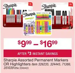 BJ’s Sharpie Assorted Permanent Markers OR Highlighters offer