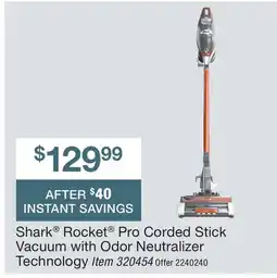 BJ’s Shark Rocket Pro Corded Stick Vacuum with Odor Neutralizer Technology offer