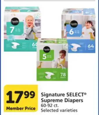 Vons Signature SELECT Supreme Diapers offer