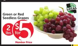 Vons Green or Red Seedless Grapes offer