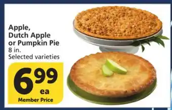 Vons Apple, Dutch Apple or Pumpkin Pie offer