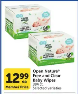 Vons Open Nature Free and Clear Baby Wipes offer