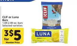 Vons CLIF or Luna Bars offer