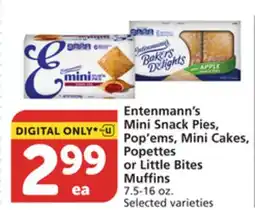 Vons Entenmann's Mini Snack Pies, Pop'ems, Mini Cakes, Popettes or Little Bites Muffins offer