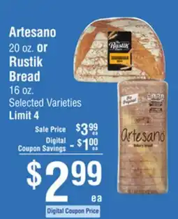 Smart & Final Artesano 20 oz. or Rustik 16 oz. Bread offer