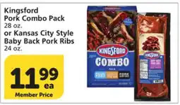 Albertsons Kingsford Pork Combo Pack 28 oz. or Kansas City Style Baby Back Pork Ribs 24 oz offer