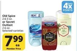 Albertsons Old Spice 2.6-3 oz. or Secret Outlast 2.6 oz offer