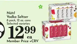 Pavilions NΓΌtrl Vodka Seltzer offer