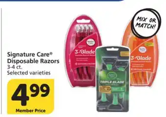 Pavilions Signature Care Disposable Razors offer