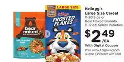 Ralphs Kellogg's Large Size Cereal offer