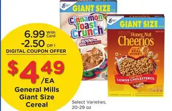 Ralphs General Mills Giant Size Cereal offer